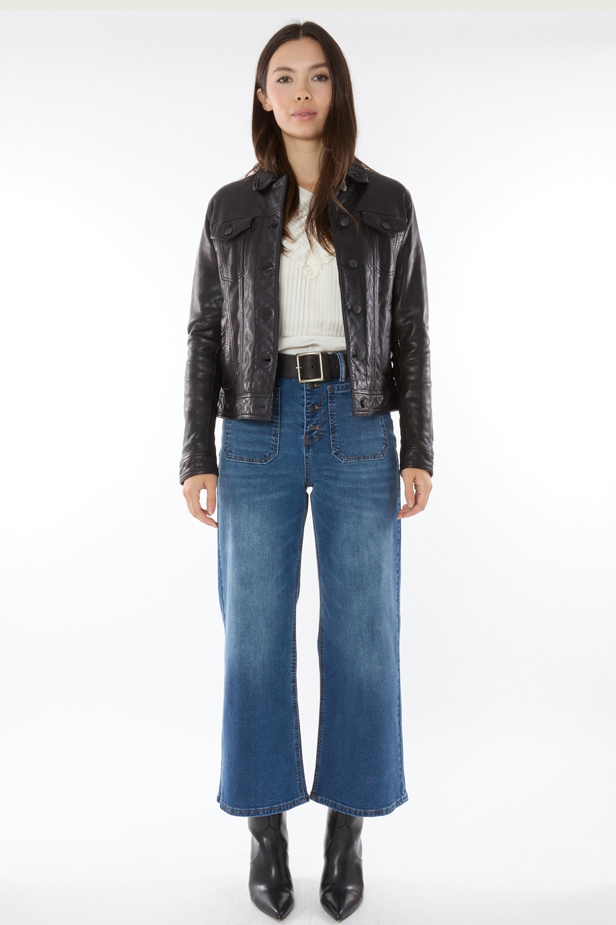 Luna Denim Style Leather Jacket 402