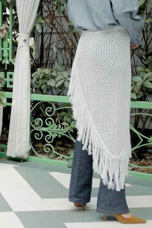 Unna Long Asymmetric Crochet Wrap Skirt 504