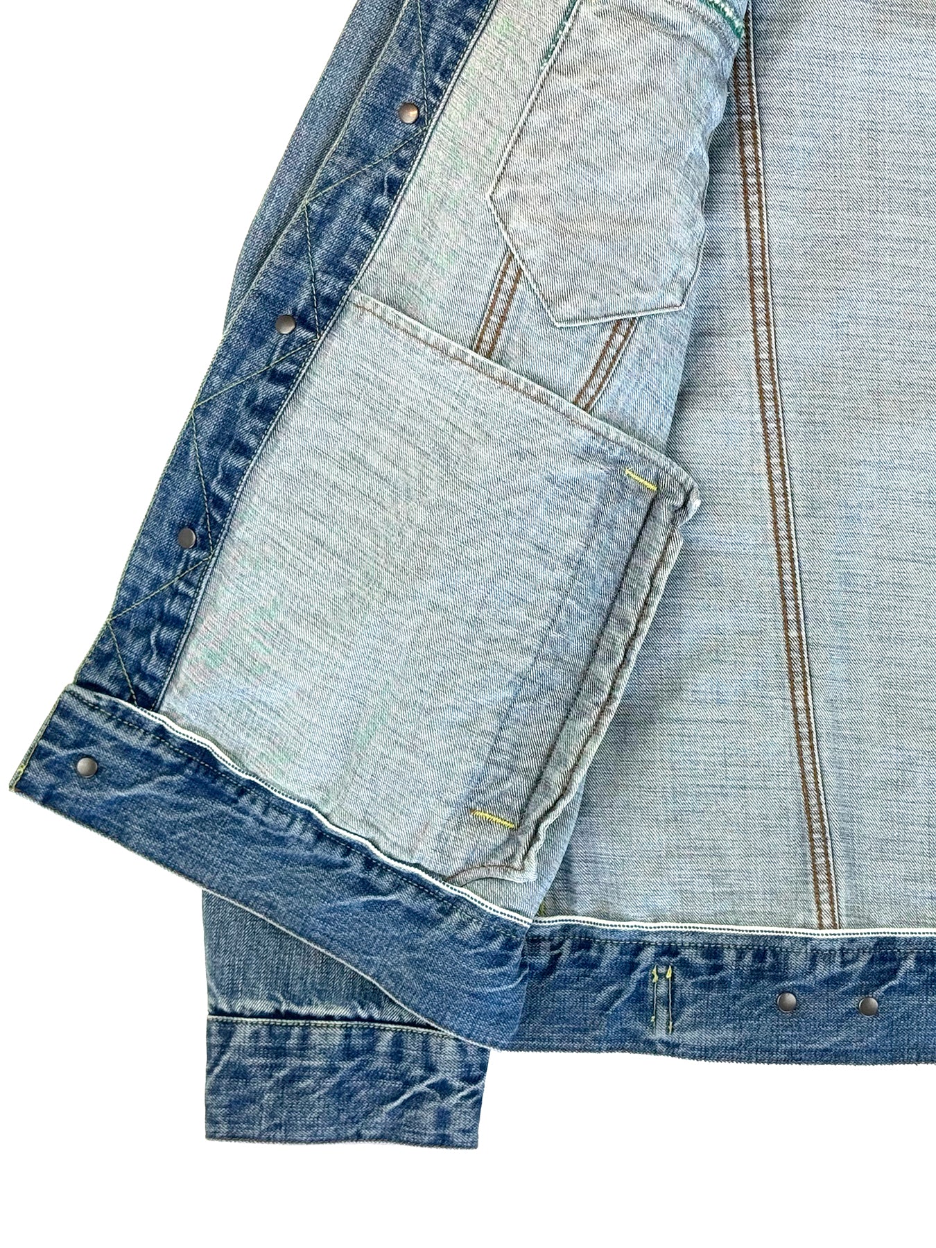 GOLD / ゴールド14oz.DENIM JACKET HARD WASHED RECYCLED WASTE SUVIN COTTON YARN 14oz DENIM JACKET | GOLD