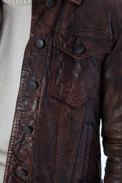 402 Luna Denim Style Leather Jacket