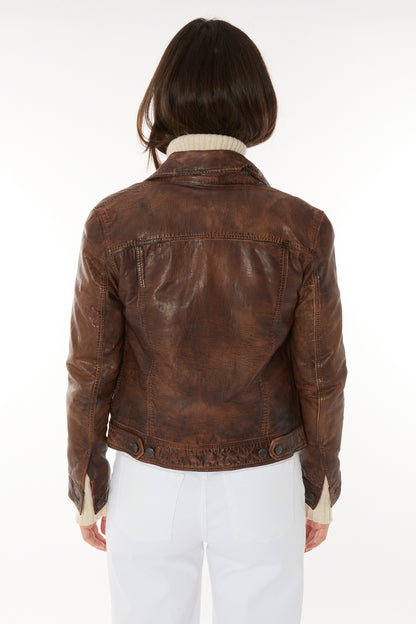 402 Luna Denim Style Leather Jacket