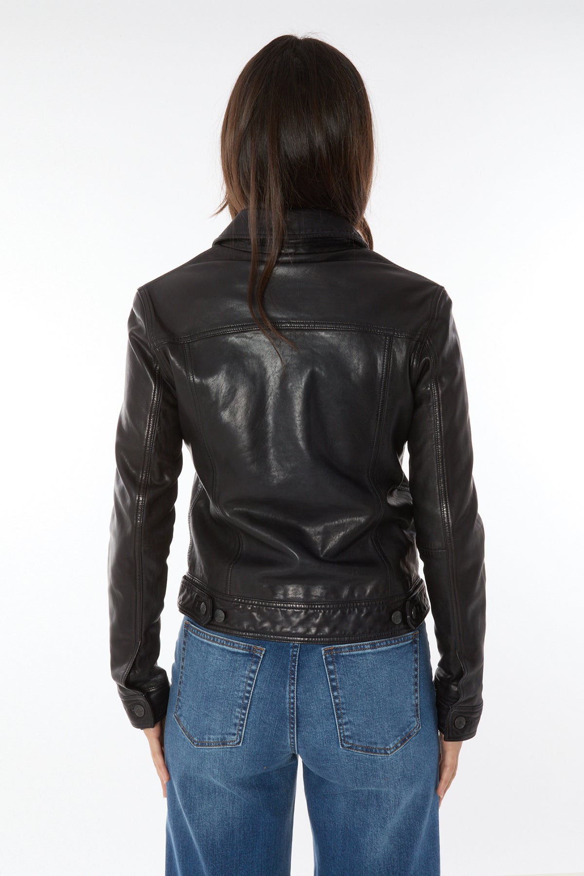 402 Luna Denim Style Leather Jacket