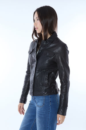 402 Luna Denim Style Leather Jacket