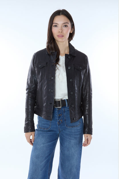 402 Luna Denim Style Leather Jacket