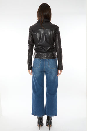 402 Luna Denim Style Leather Jacket