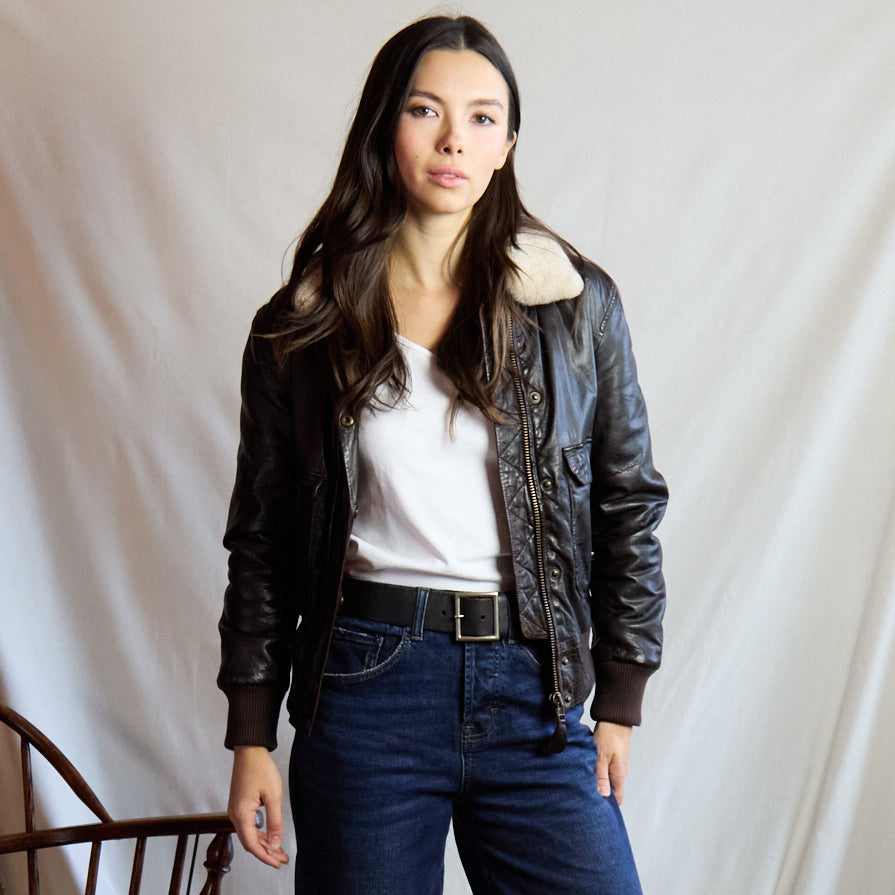 Phoebe Removable Collar Bomber Jacket 403 – Gilded Age