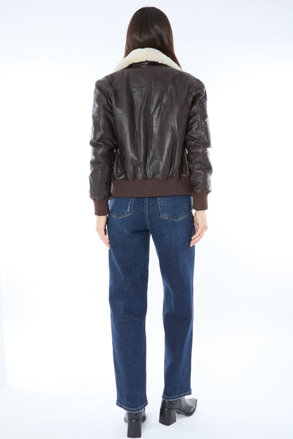 403 Phoebe Removable Collar Bomber Jacket