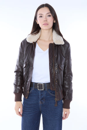 403 Phoebe Removable Collar Bomber Jacket