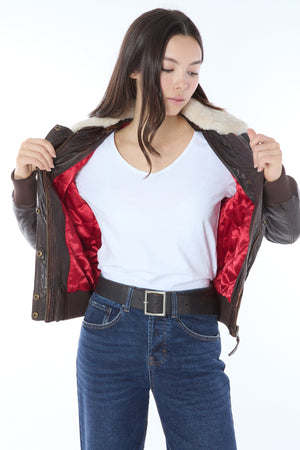 403 Phoebe Removable Collar Bomber Jacket