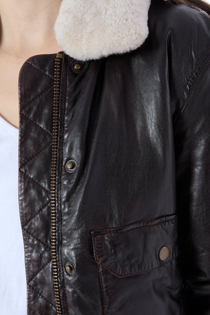 403 Phoebe Removable Collar Bomber Jacket