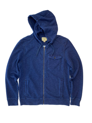 Buzzard Hood Dark Indigo Zip Hoodie 5430