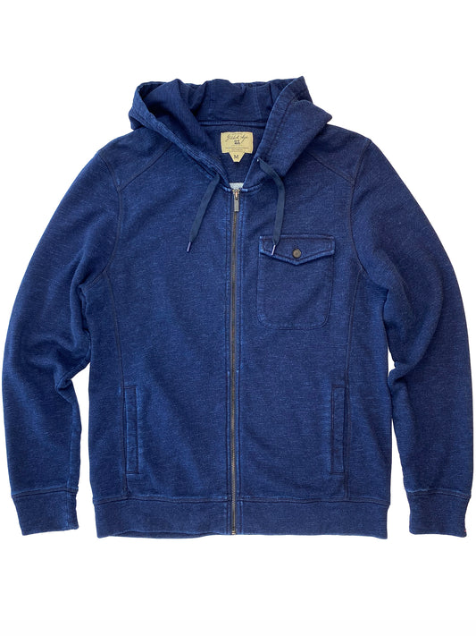 Buzzard Hood Dark Indigo Zip Hoodie 5430