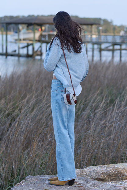 Pia Linen Chambray Blue Stripe Shirt 308