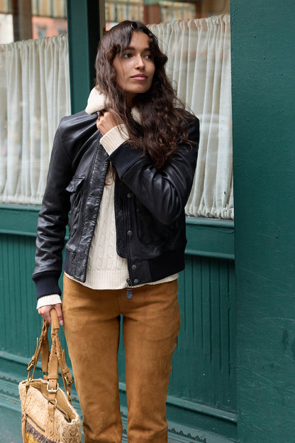 Phoebe Removable Collar Bomber Jacket 403