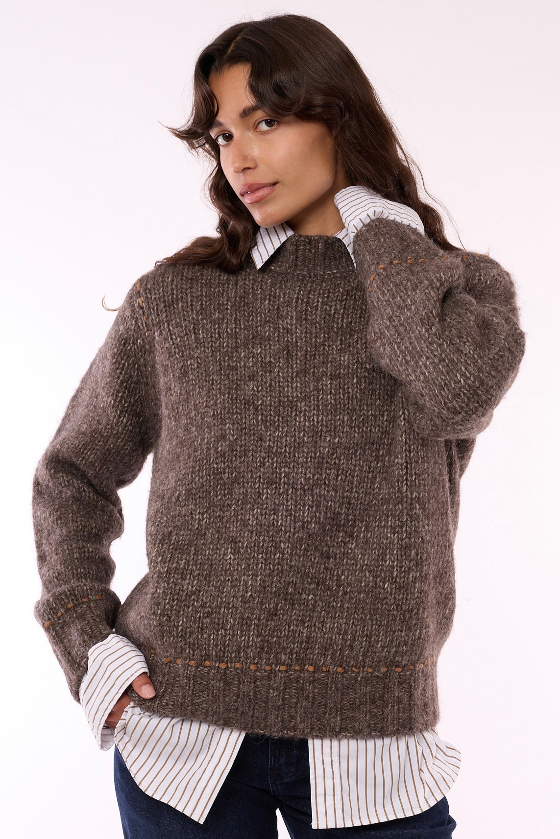 Luna Baby Alpaca Cotton Crew - 607