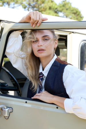 Men's Style Wyatt Denim Suede Vest 4183