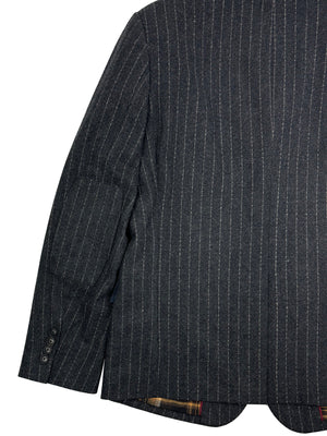 Sage Wool Pinstripe Blazer 4210