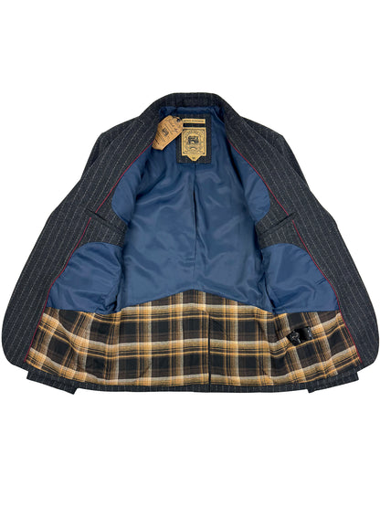 Sage Wool Pinstripe Blazer 4210