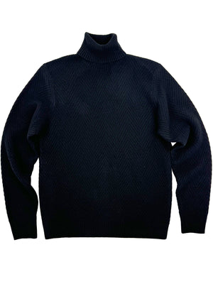 Jude 7GG Cashmere Herringbone Turtleneck 6284