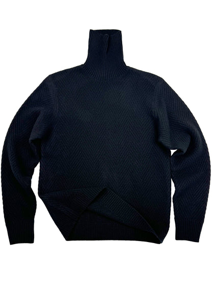 Jude 7GG Cashmere Herringbone Turtleneck 6284