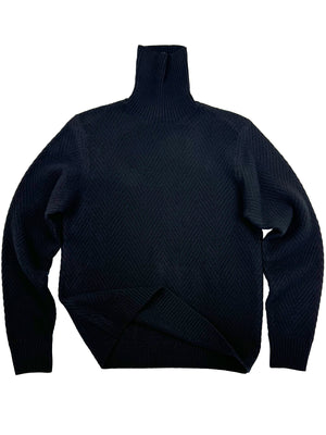 Jude 7GG Cashmere Herringbone Turtleneck 6284