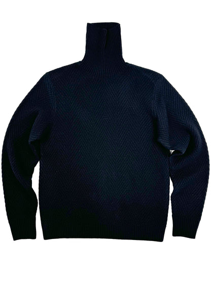 Jude 7GG Cashmere Herringbone Turtleneck 6284