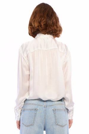 Nikea Pure Silk Satin Tie Neck Blouse 312