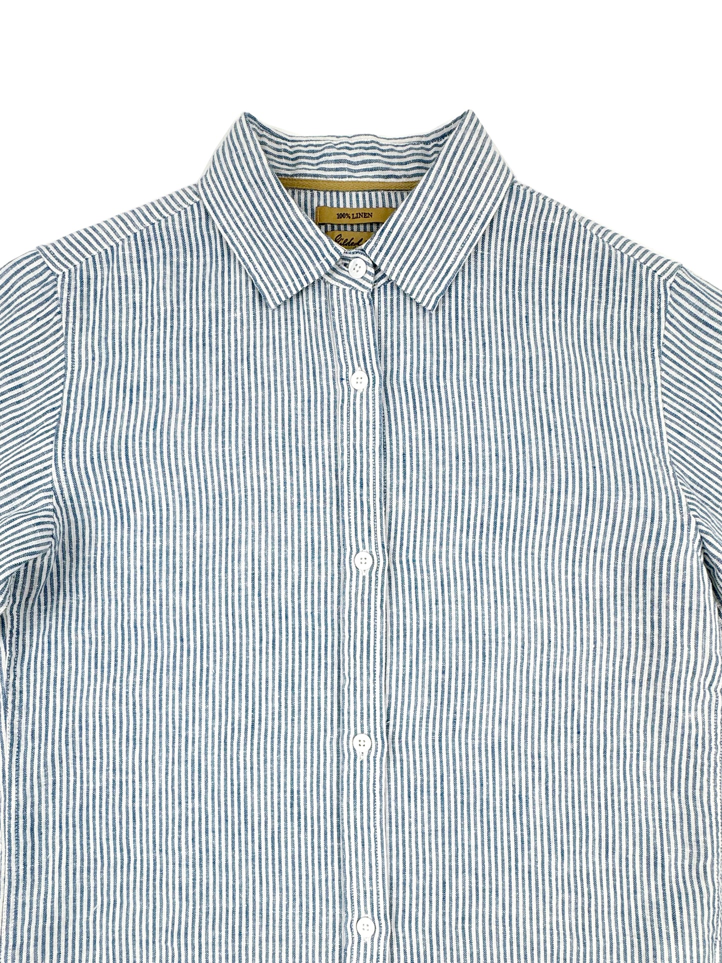 Pia Linen Chambray Blue Stripe Shirt 308