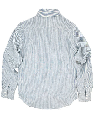 Pia Linen Chambray Blue Stripe Shirt 308