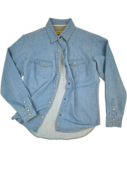 Ennia Denim Chambray Faded Light Washed Shirt 309