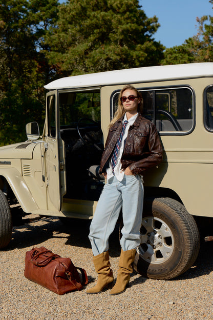 Luna Denim Style Leather Jacket 402