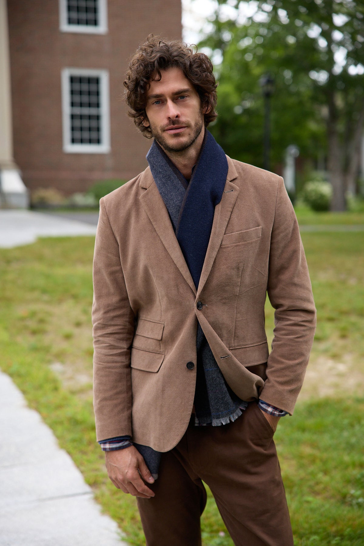 Sage Moleskin Twill Blazer