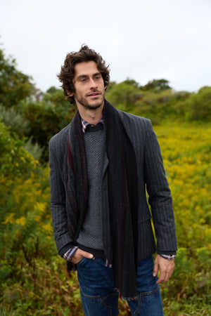 Sage Wool Pinstripe Blazer 4210