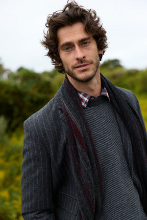 Sage Wool Pinstripe Blazer 4210