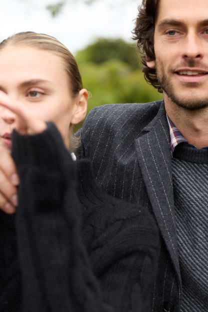 Sage Wool Pinstripe Blazer 4210