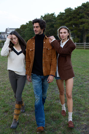 Jude 7GG Cashmere Herringbone Turtleneck 6284