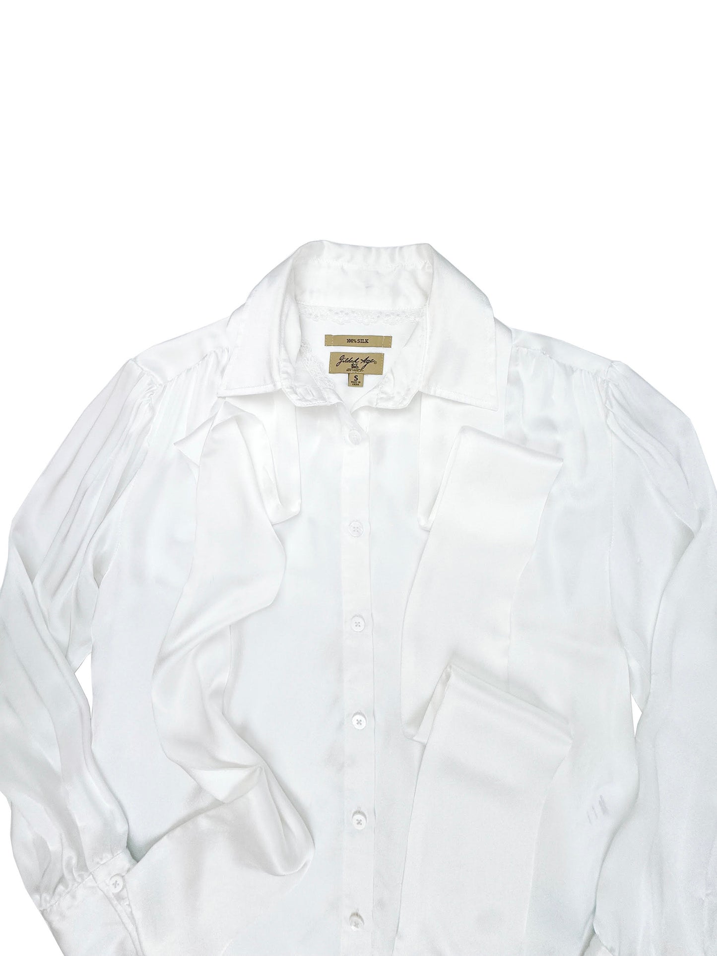 Nikea Pure Silk Satin Tie Neck Blouse 312