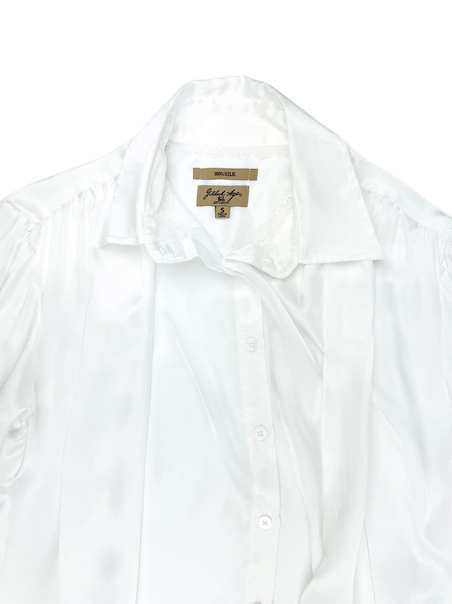 Nikea Pure Silk Satin Tie Neck Blouse 312