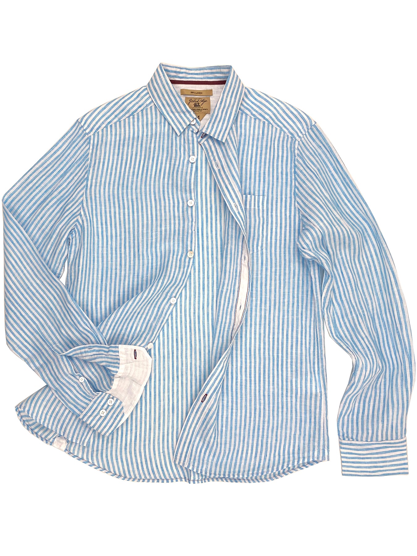 Final Sale: Madison Shirt 3001B S / TEAL White STRIPE