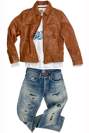 Wind Buffer Leather Jacket 4014